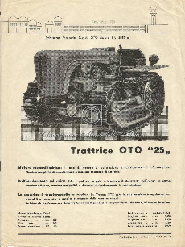 Trattrice OTO C25 con cingoli - Documento pubblicitario